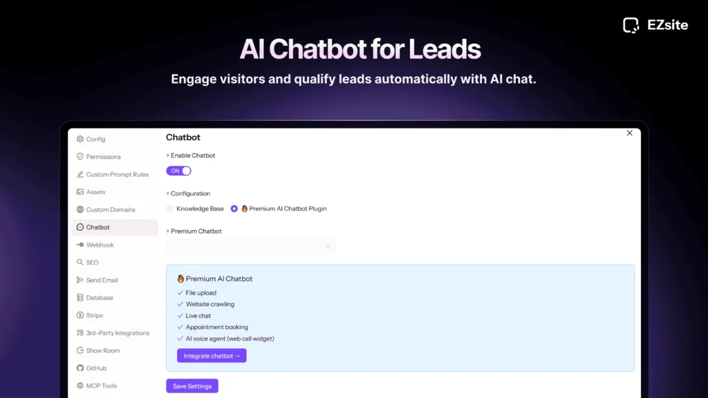 AI Chatbot for Leads EasySite