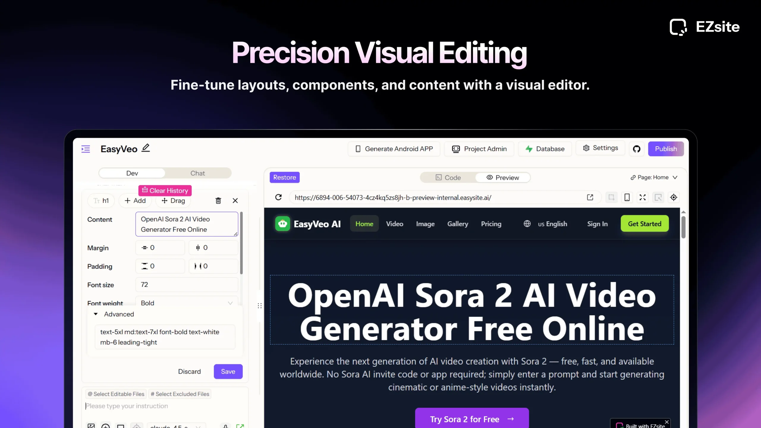 Precision Visual Editing Ezsite