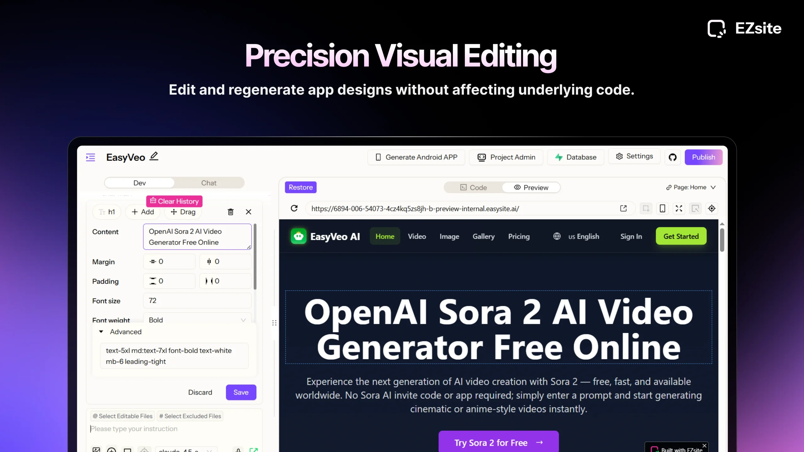 Precision Visual Editing Ezsite