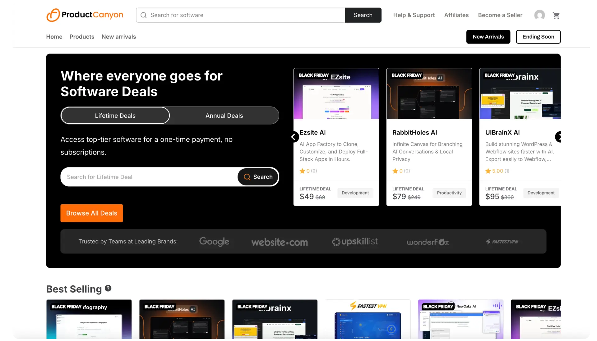 Product Canyon Home page image